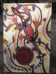 Aborigine Bild 60 x 40 cm Gecko 